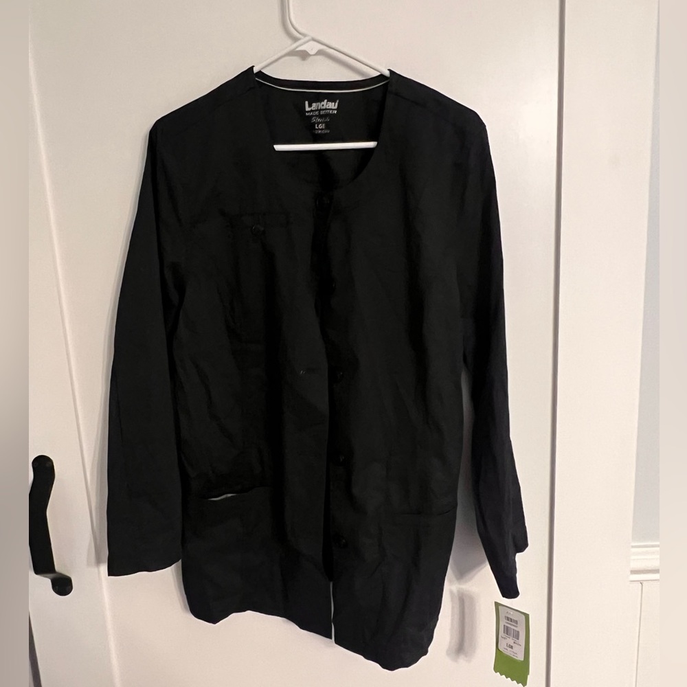 Landau black scrub jacket, Brand New large